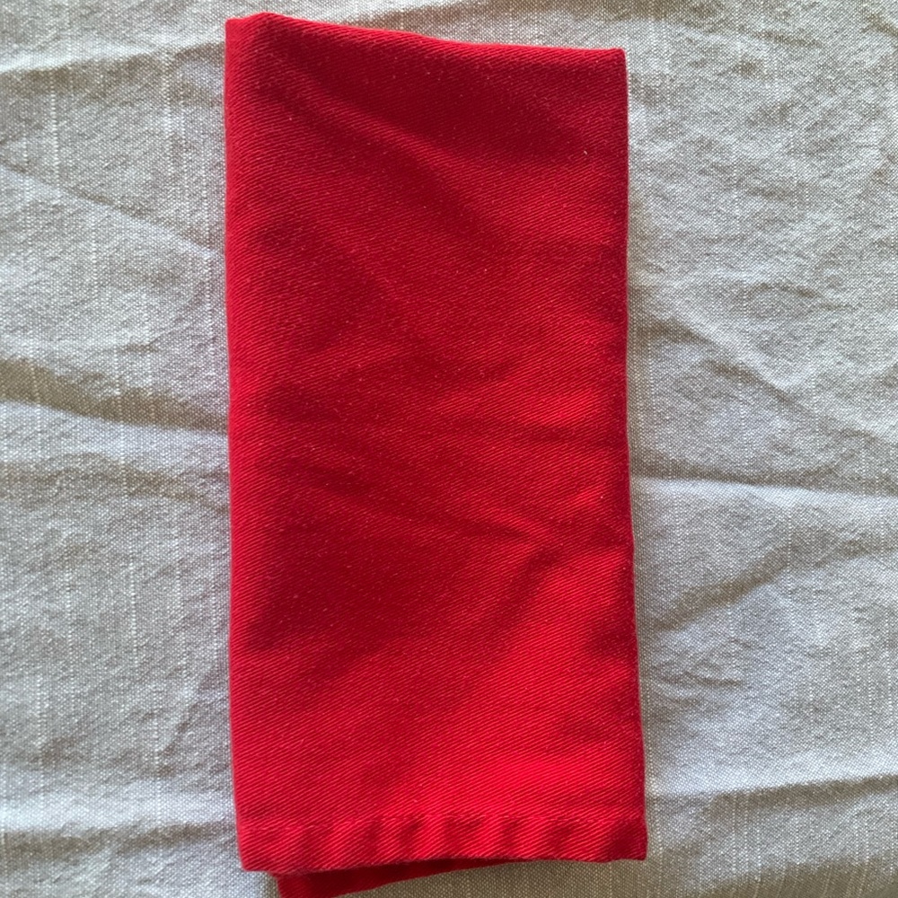Set of red cloth napkins